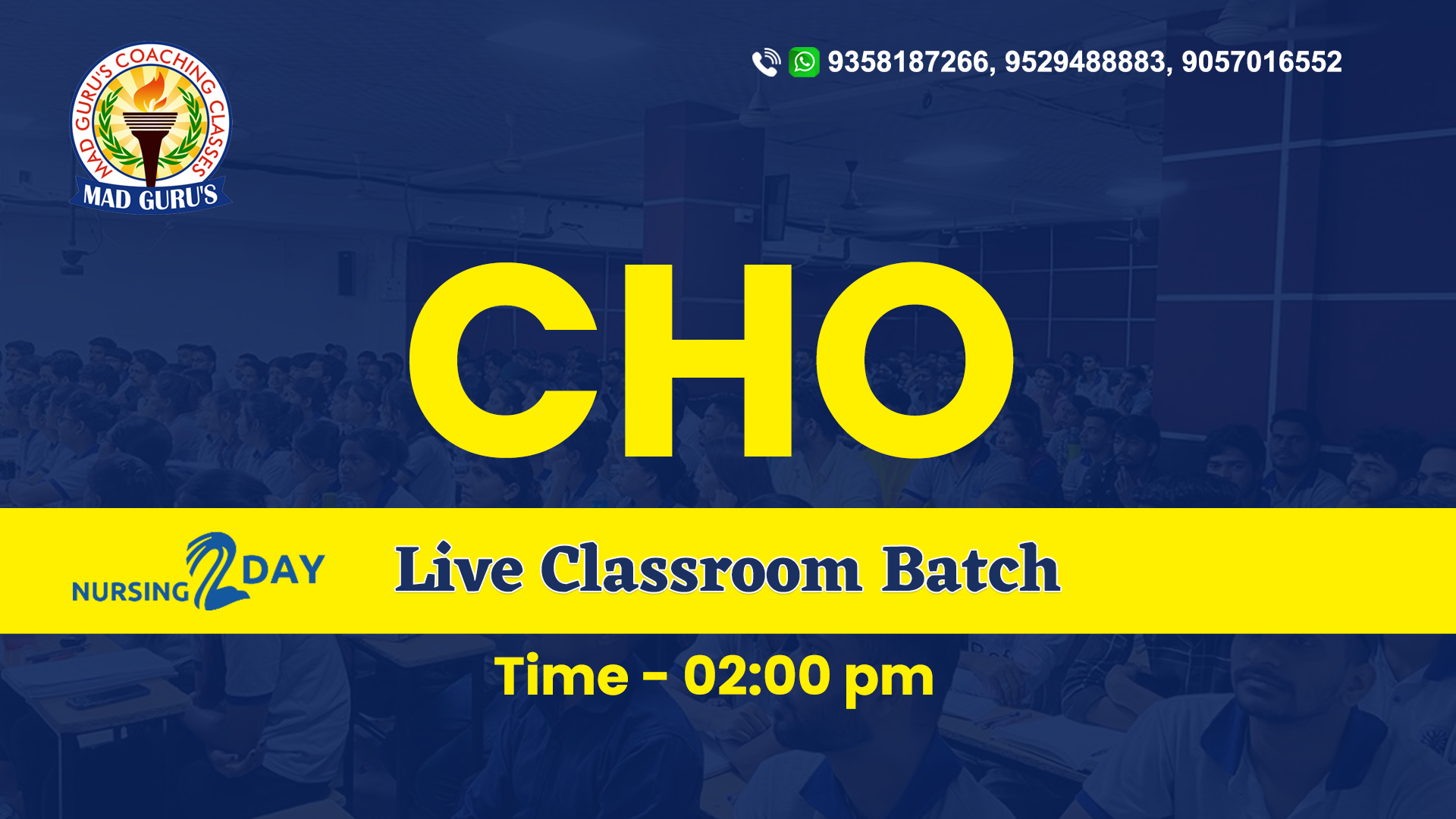CHO Demo Class || 10 November || Live Class from Classroom || MAD Guru's